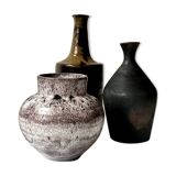 Glazed stoneware vase, Accolay FRANCE 1950