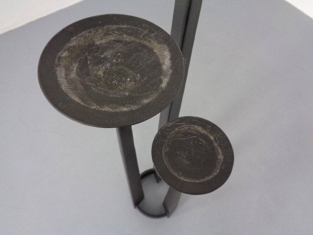 Large Brutalist Iron Candleholder, 1960s