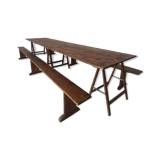 Large firm table and two benches