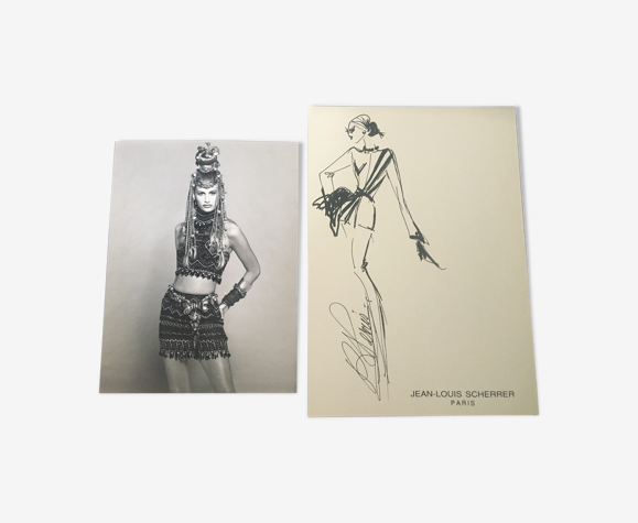 Jean-Louis Scherrer: illustration de mode & cliché de presse vintage