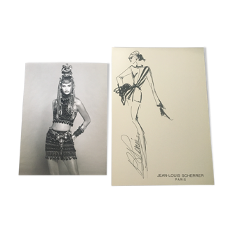 Jean-Louis Scherrer: fashion illustration - vintage press shot