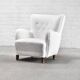 Fritz Hansen Model 1669 Lounge Chair In White Wool, Denmark 1940's