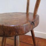 Tripod Chair solid wood folk art brutaliste