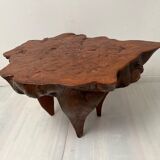 Table basse tronc d'arbre année 60