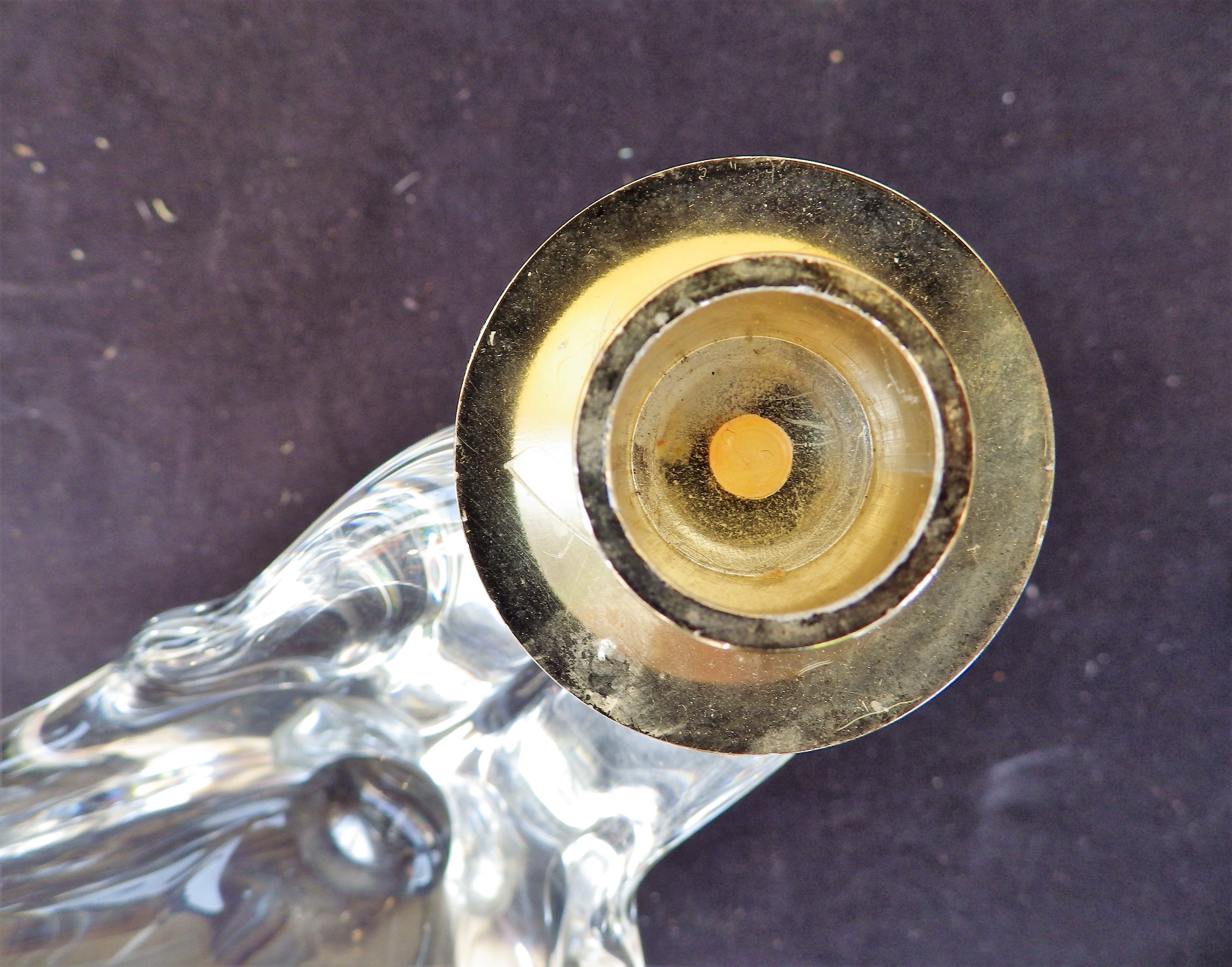 Vintage signed Schneider glass candleholder