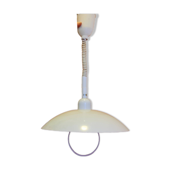 Vintage Delmas pendant light adjustable height white
