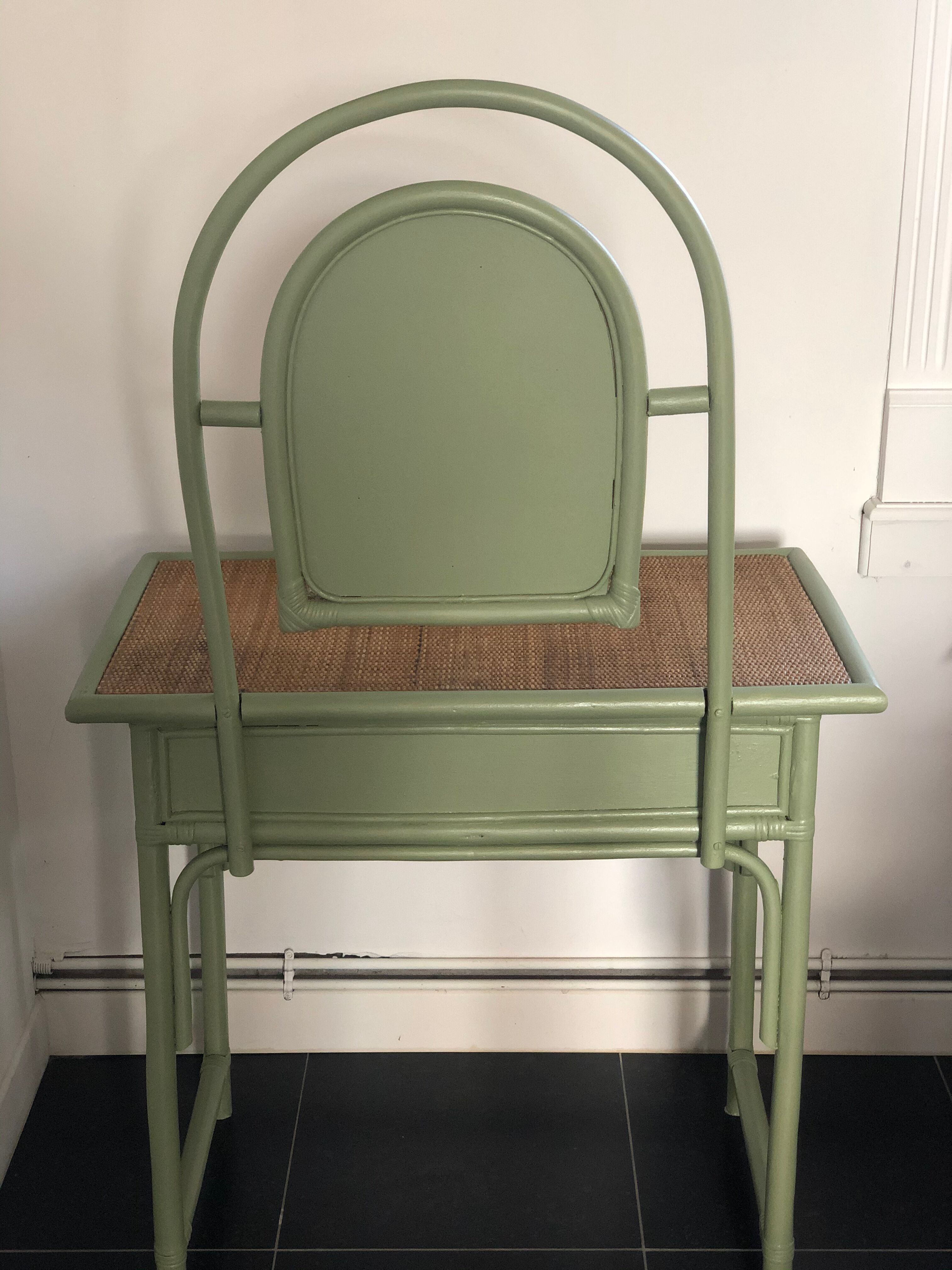 Rattan dressing table with mirror