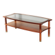 Table basse vintage G Plan - E Gomme -  en teck et verre fumé
