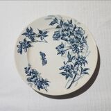Set of 4 flat plates in Badonviller earthenware, Jasmin model, iron earth.