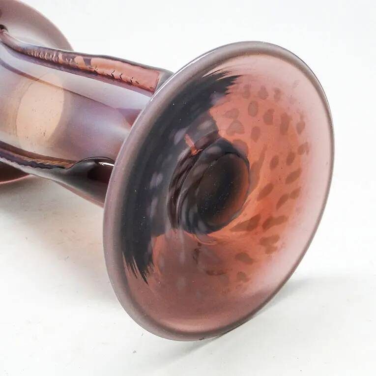 Modernism vase, purple glass, designed by J. Słuczan-Orkusz, Poland, 1970s