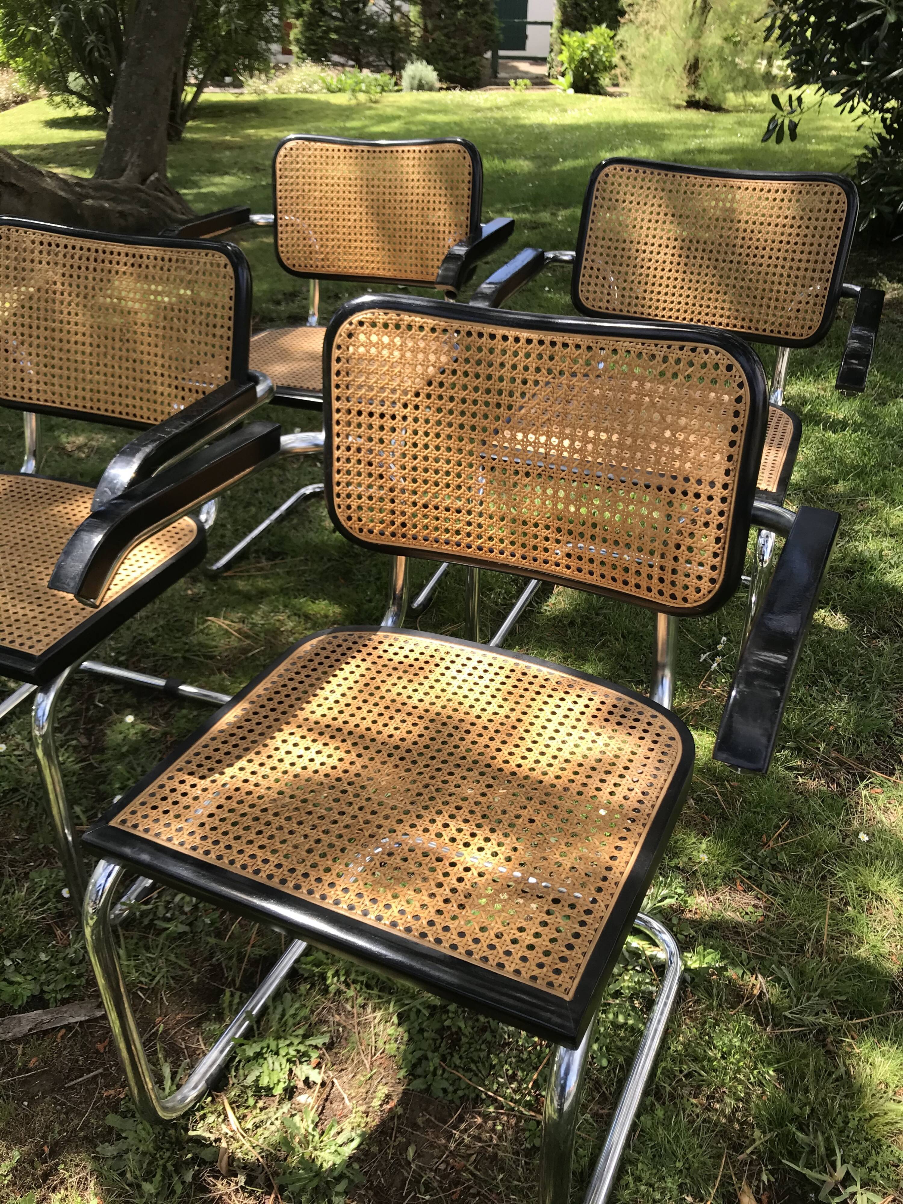 4 chairs B64 Cesca by Marcel Breuer