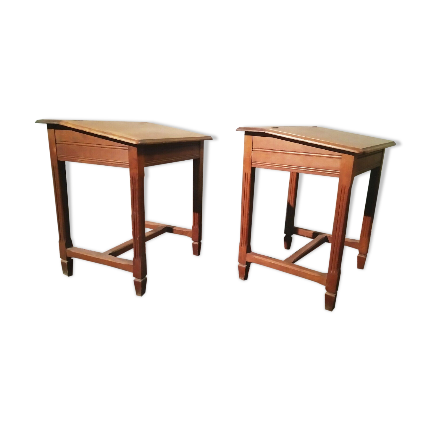 Pair of vintage school desks Hachette Messengers