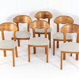 Lot de 6 chaises design danoises Juul Kristensen en teck