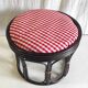 Rattan stool and fabric cushion – 80s/90s