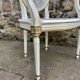 White and blue caned medallion armchair Louis XVI