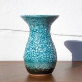 Fat lava turquoise vase, turquoise vase, Glacier enamels, blue vase, flower pot, collection