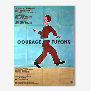Original film poster of 1979.Savignac.courage fuyons.120x160 cm
