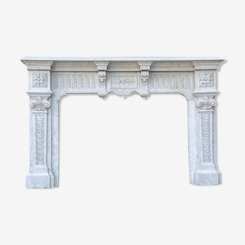 Napoleon III fireplace in Carrara marble