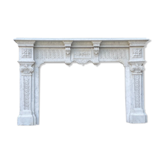 Napoleon III fireplace in Carrara marble