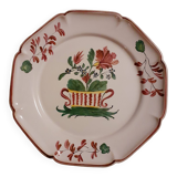 Plate decorated with retro flowers Gien