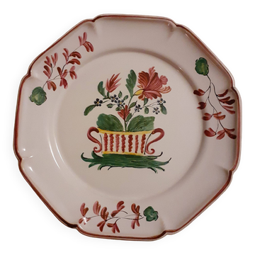 Assiette decor de fleurs rétro Gien