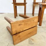 Brutalist oak stool