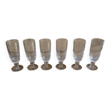 Art Deco flower glass flutes