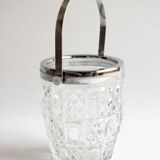 Checkerboard glass ice bucket