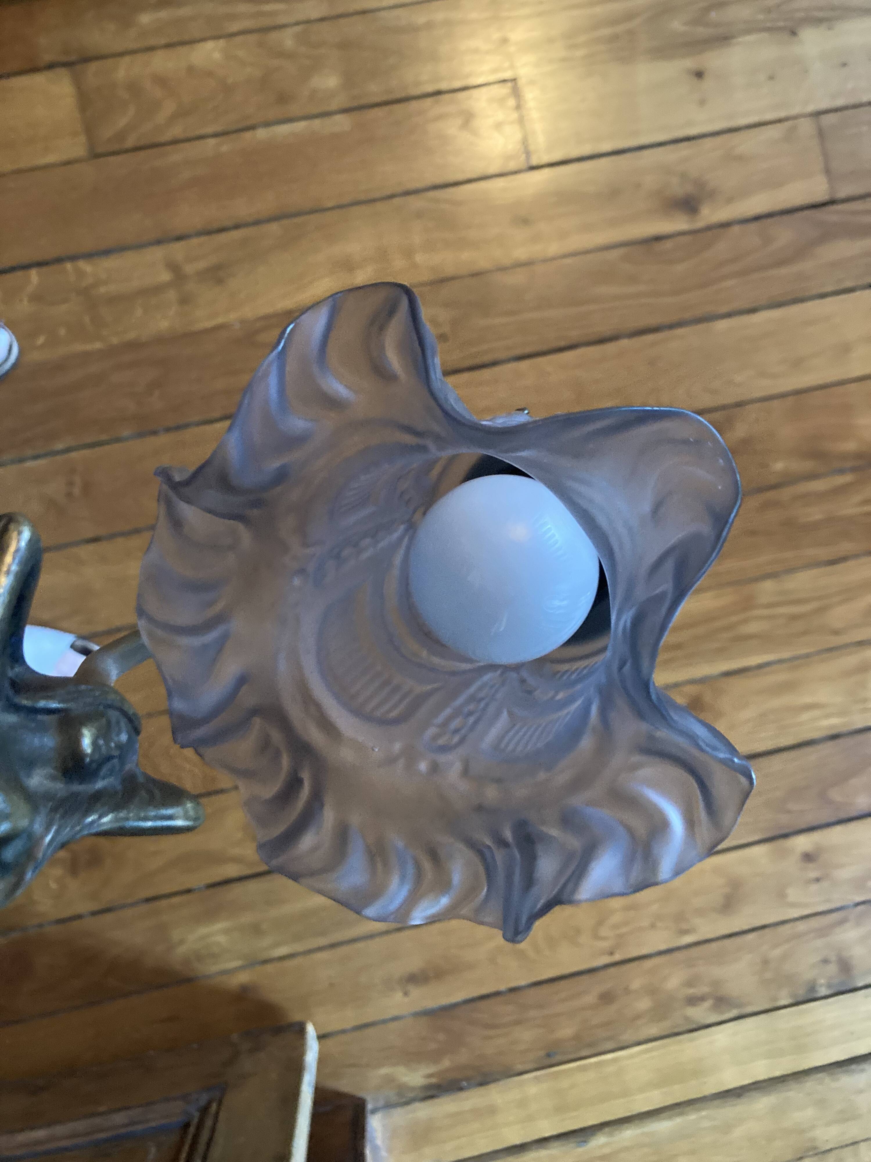 Bronze statuette lamp art deco style