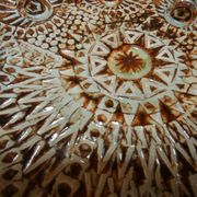 Pat and Joe Rowland Grand Plat Ceramic Scarified Sant-Vicens Perpignan 1970