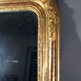 Mirror nineteenth century frame with doucine wood and stucco gilding gold leaf 75x56 cm SB