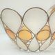 Pair of Capiz mother-of-pearl lampshade and vintage gilded metal