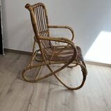Armchair in woven wicker 1960/1970s