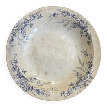 Plat creux Creil et Montereau modèle Linotte diamètre 28 cm