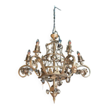 Flower garland chandelier