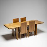 Lot de 4 chaises de salle à manger italiennes en orme par Romanutti, Italie, années 1970