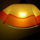 Berlingot pendant lamp from the 60s, white, orange and transparent glass