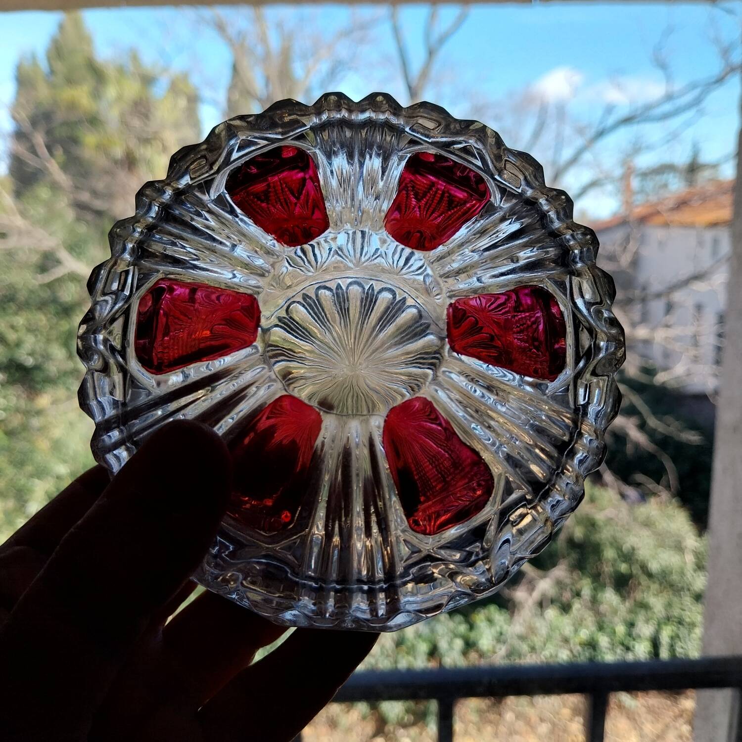 Ancienne bonbonnière et flacon art déco en cristal Henkel