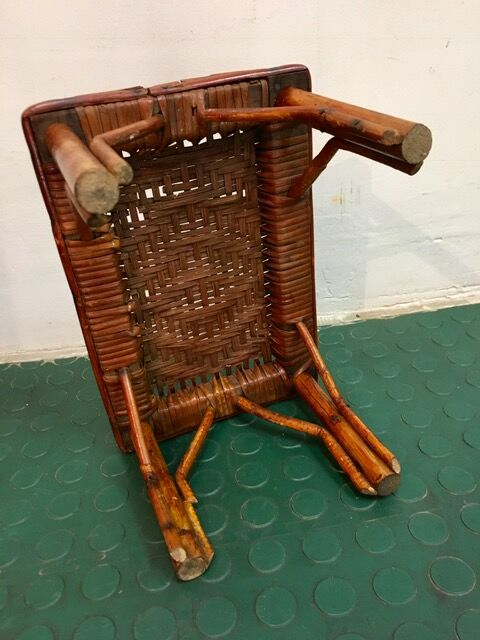 small vintage rattan stool