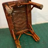 small vintage rattan stool