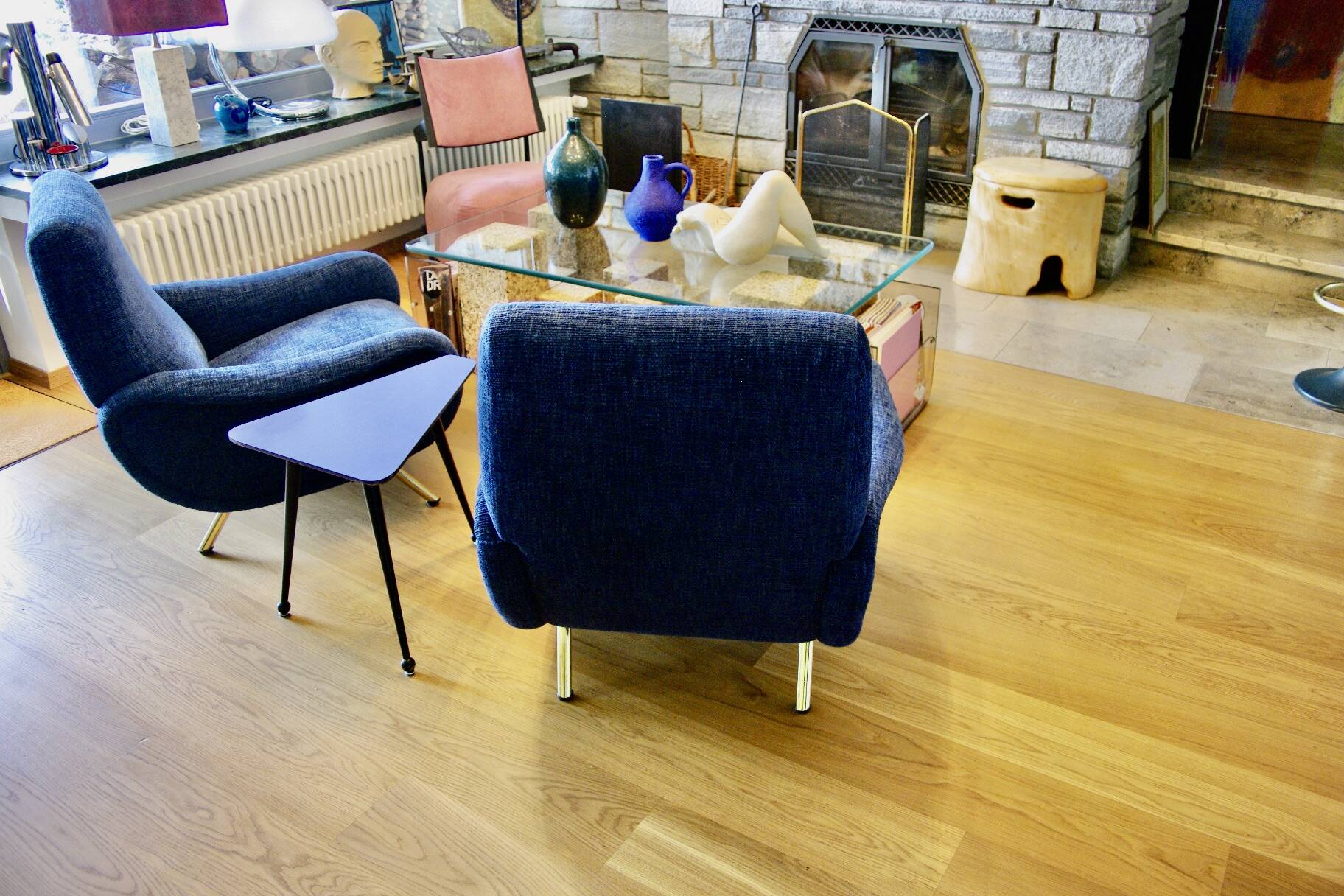 Pair of vintage armchairs by marc zanuso for arflex 1950