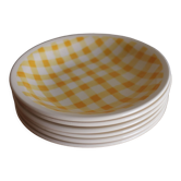 6 assiettes creuses à carreaux england
