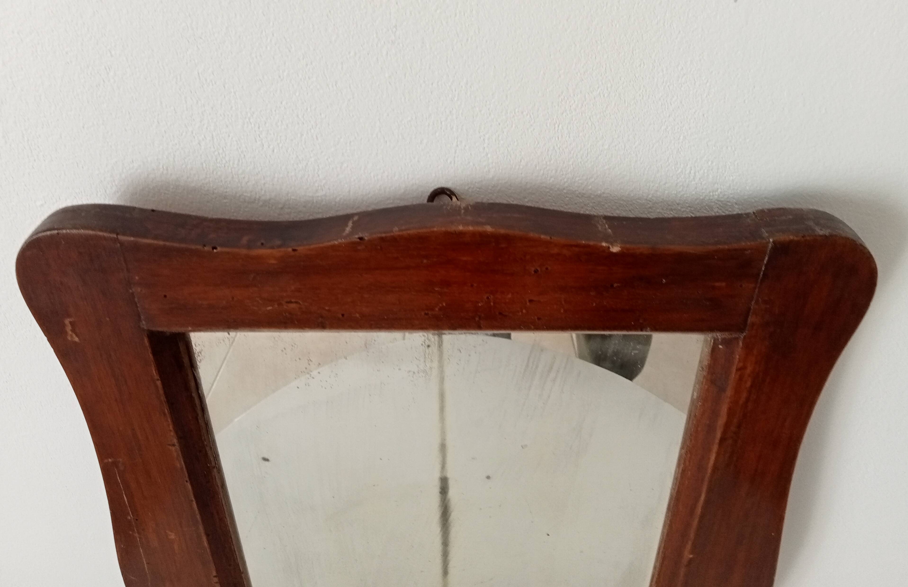 Miroir ancien en bois rustique