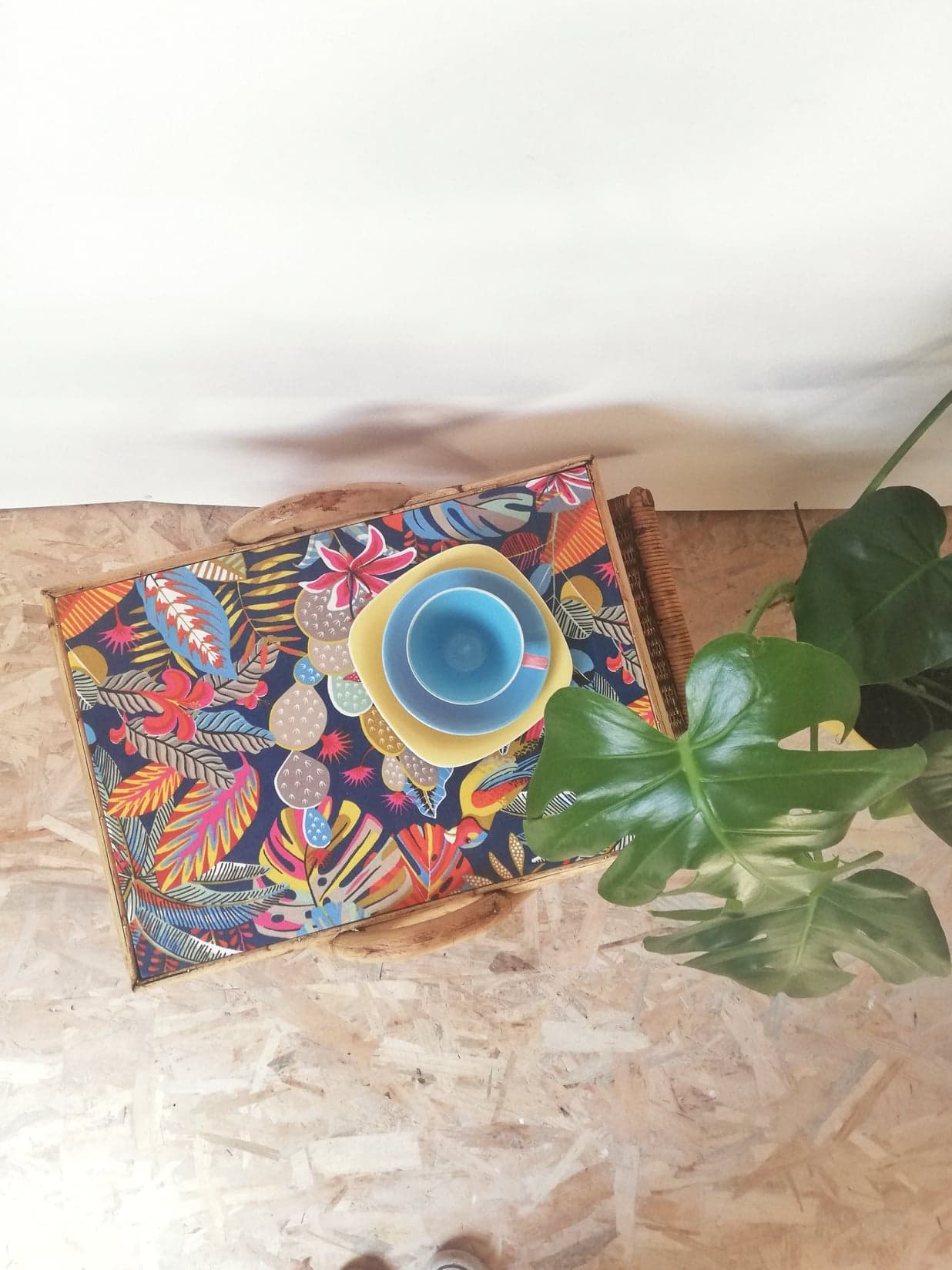 Bamboo and rattan side table revisited