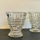 Paire vases géométriques semi-cristal vintage
