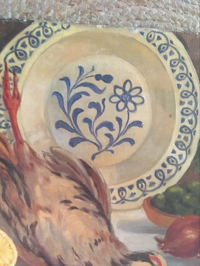 Still life painting with game.
