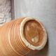 Soliflore ovoid vase in beige ceramic / vintage 70s