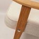 Vintage armchair beige and oak wood modern design 366