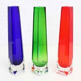Set of 3 VEB glass vases