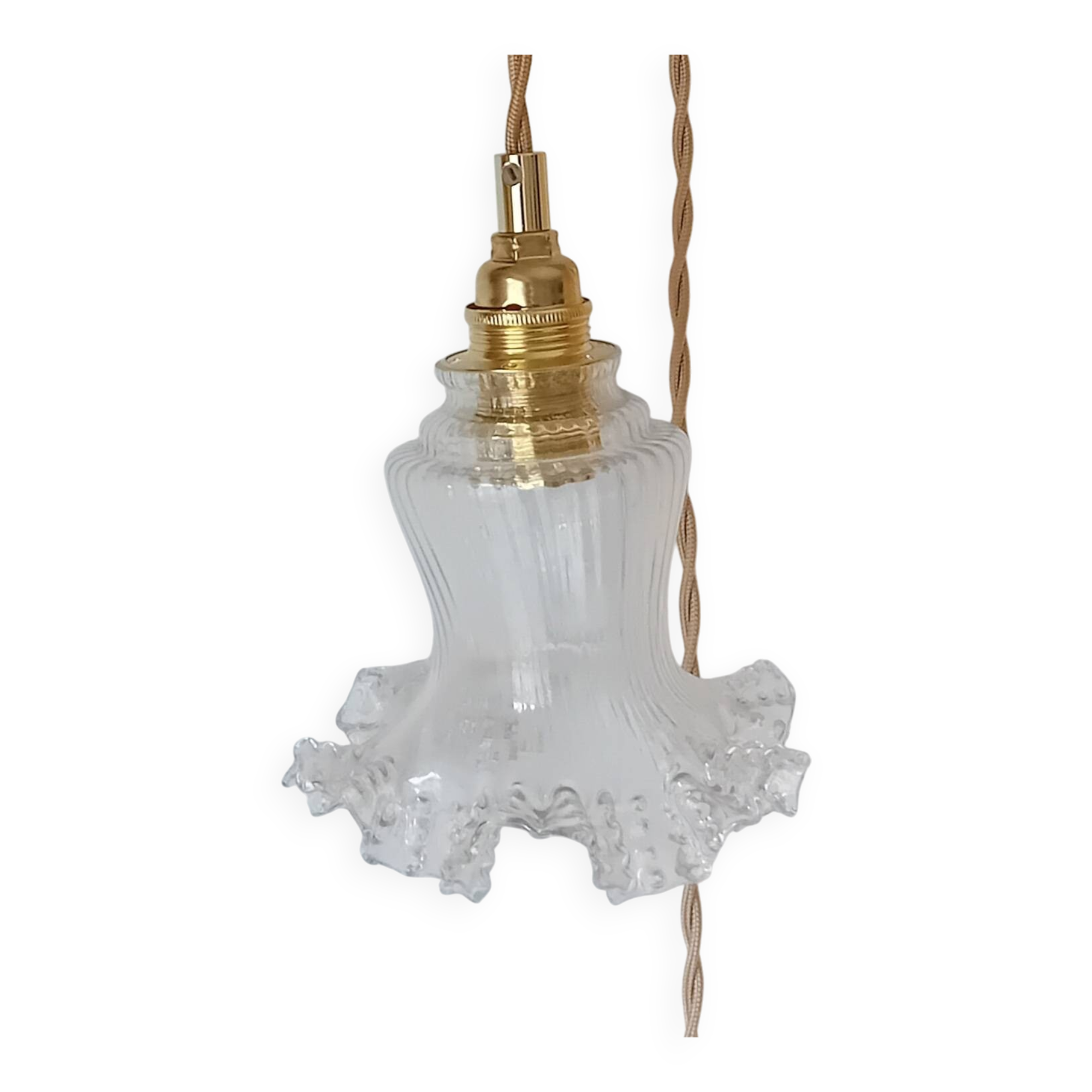 Vintage glass hanging lamp